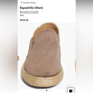 Brunello Cucinelli Men's Taupe Suede Slip-On Loafers EU 45 - US 12